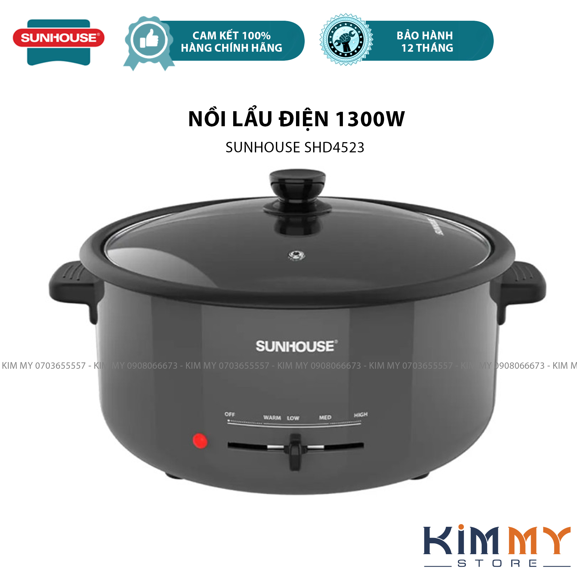Nồi lẩu điện sunhouse shd4523 dung tích 3,5 lít - 1300w
