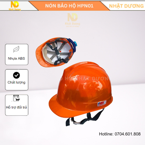 Nón bảo hộ lao động khóa vặn màu cam SSEDA I, Mũ bảo hộ lao động lót xốp