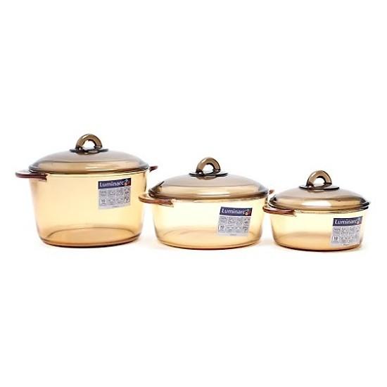 Bộ 3 nồi thủy tinh luminarc amberline lr2040 – 1l + 2l + 3l