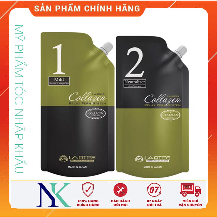 Thuốc uốn - duỗi tóc cao cấp collagen labios siêu bóng mượt 400ml