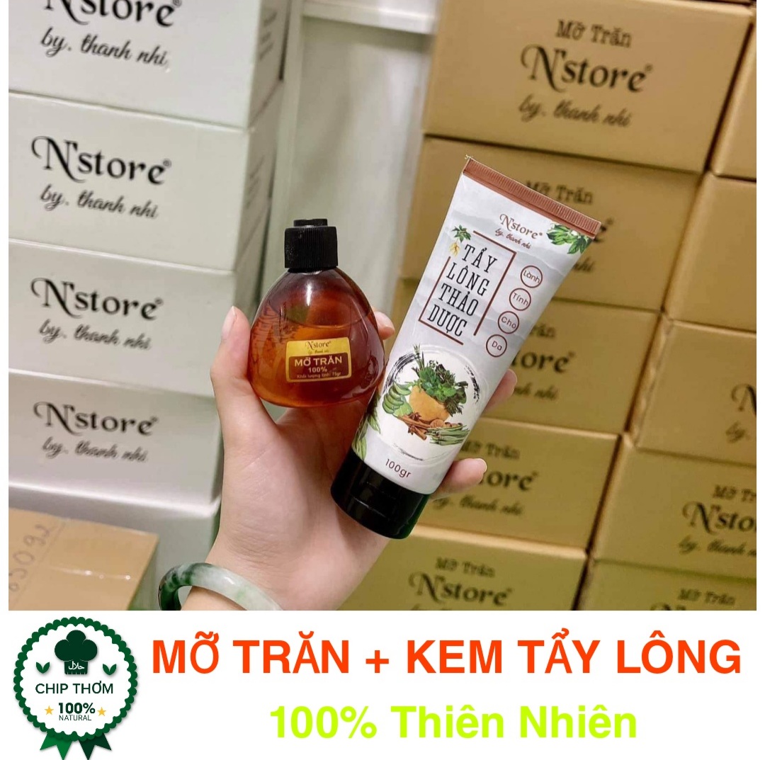 [HCM][Combo Triệt Lông Vĩnh Viễn]| Kem Tẩy Lông Thảo Dược & Mỡ Trăn Nguyên Chất N’store