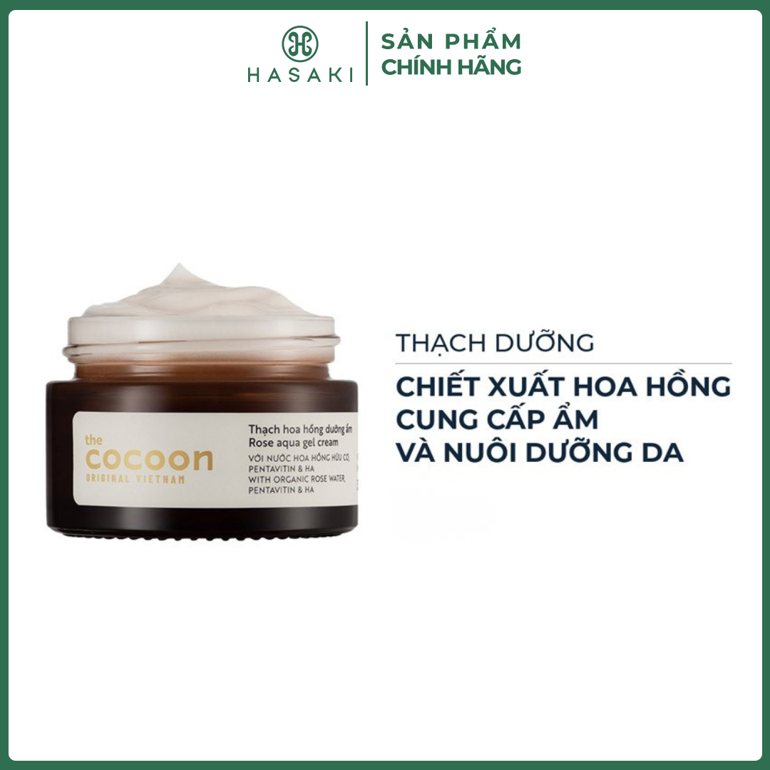 Kem Dưỡng Cocoon Dưỡng Ẩm Dạng Thạch Từ Hoa Hồng Rose Aqua Gel Cream Hasaki Sản Phẩm Chính Hãng