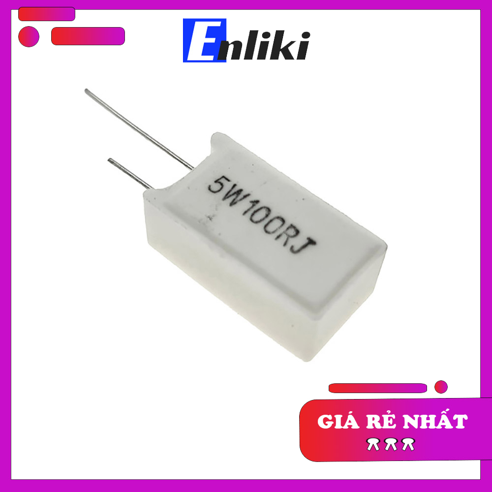 Điện trở sứ 100r 5w loại đứng