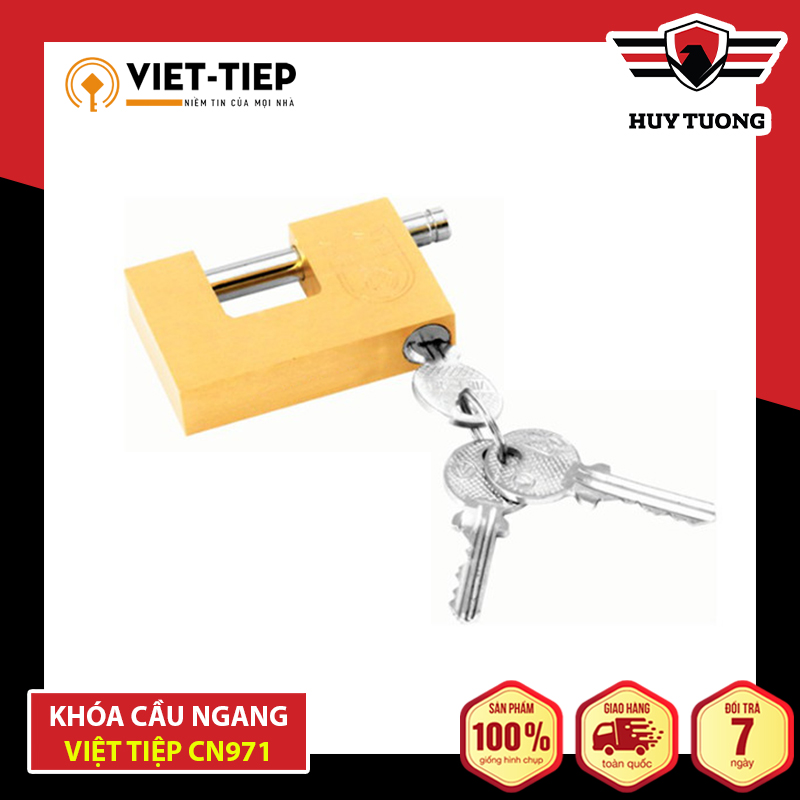 Ổ khóa cầu ngang đồng Việt Tiệp CN971 49 x 73 ống phi 10mm chắc chắn, cao cấp - Huy Tưởng
