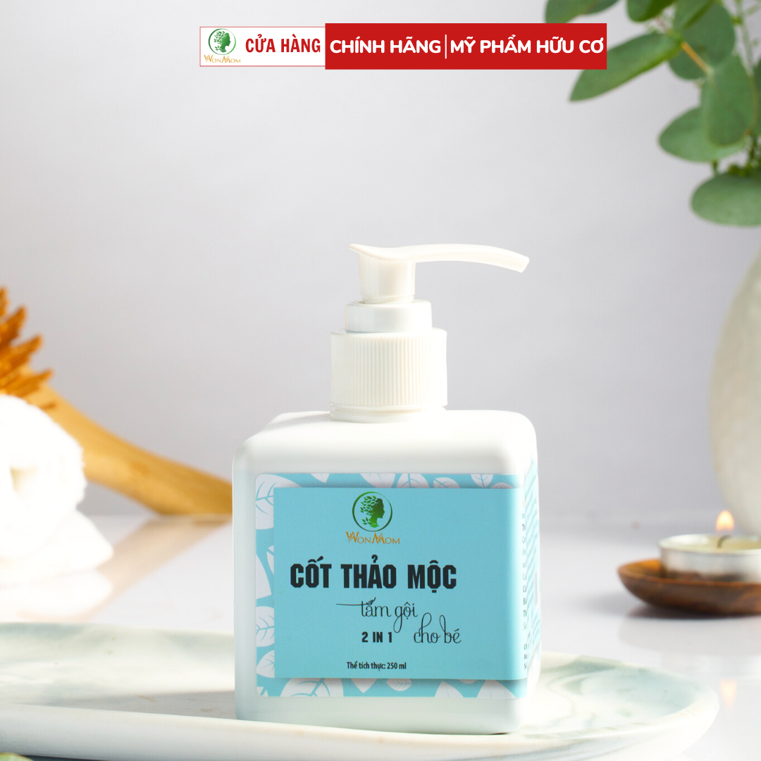 Cốt thảo mộc tắm gội cho bé Wonmom 2in1 250ml