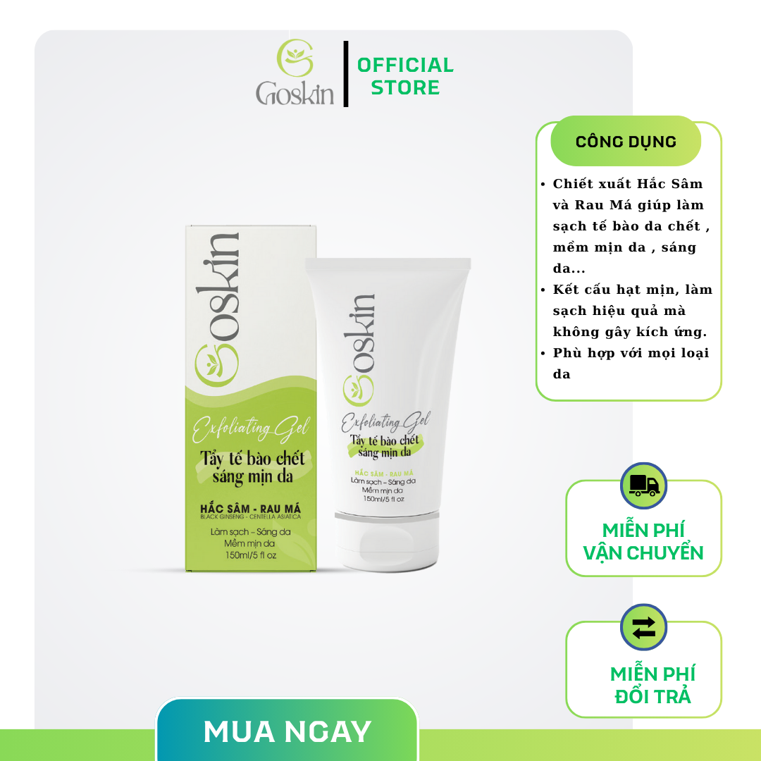 Tẩy tế bào chết sáng mịn da 150ml Goskin
