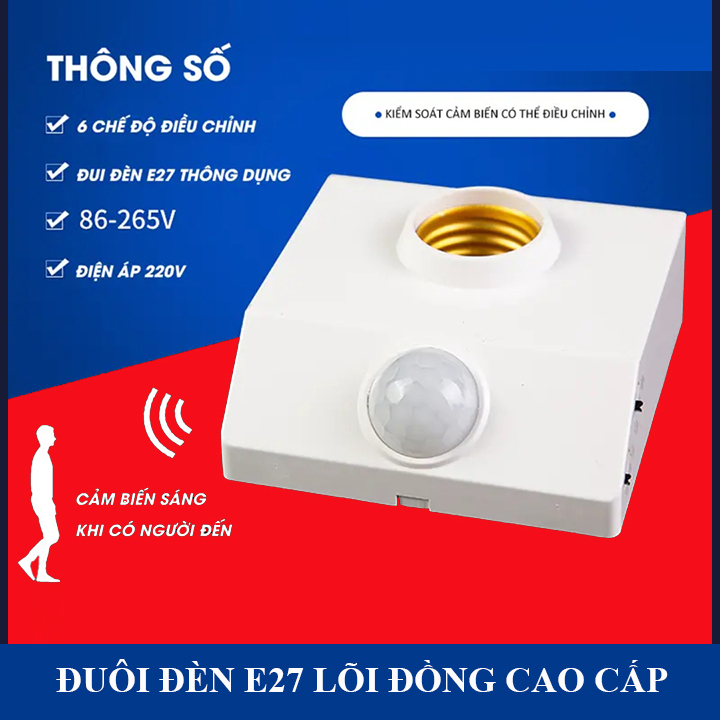 Bộ đui đèn cảm ứng chuyển động hồng ngoại E27