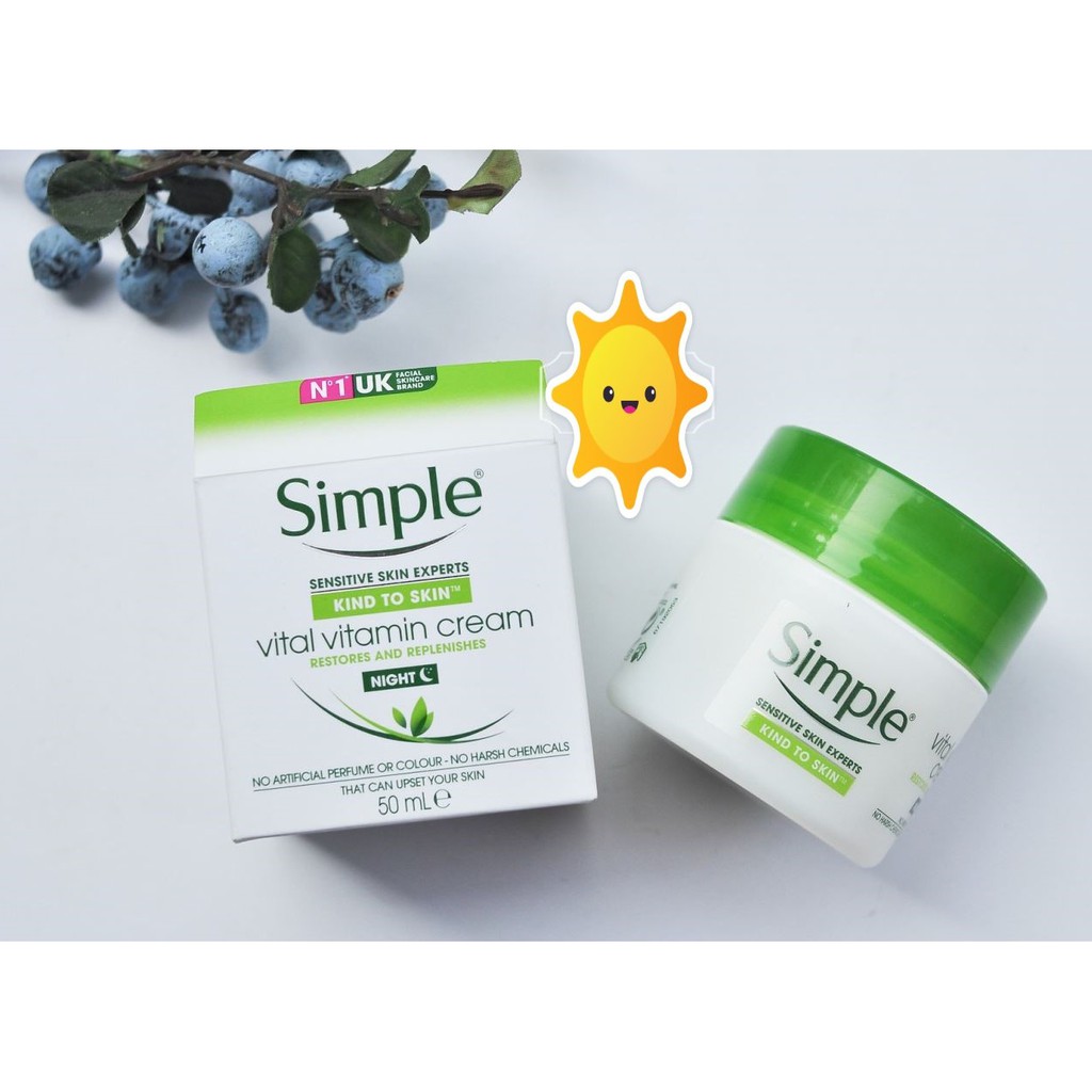 [HCM]Kem dưỡng ẩm cho da ban đêm Simple Kind To Skin Vital Vitamin Night 50ml