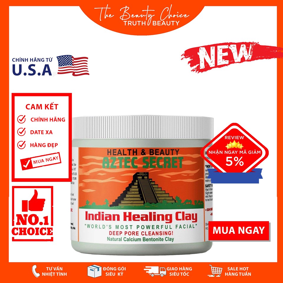 Mặt nạ đất sét Aztec Secret Indian Healing Clay Deep Pore Cleansing (454g) chất lượng sản phẩm đảm bảo và cam kết hàng đúng như mô tả