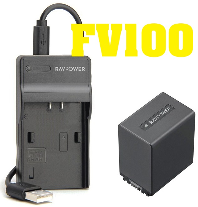 Pin sạc ravpower np-fv100 cho máy quay sony np-fv100 và sony dcr-sr15, sr21, sr68, sr88, hxr