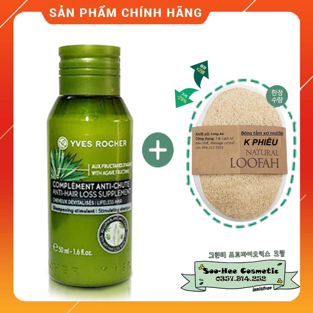 [HCM]Dầu Gội Dành Cho Tóc Gãy Rụng Mini Yves Rocher Lifeless Hair Stimulating Shampoo 50ml
