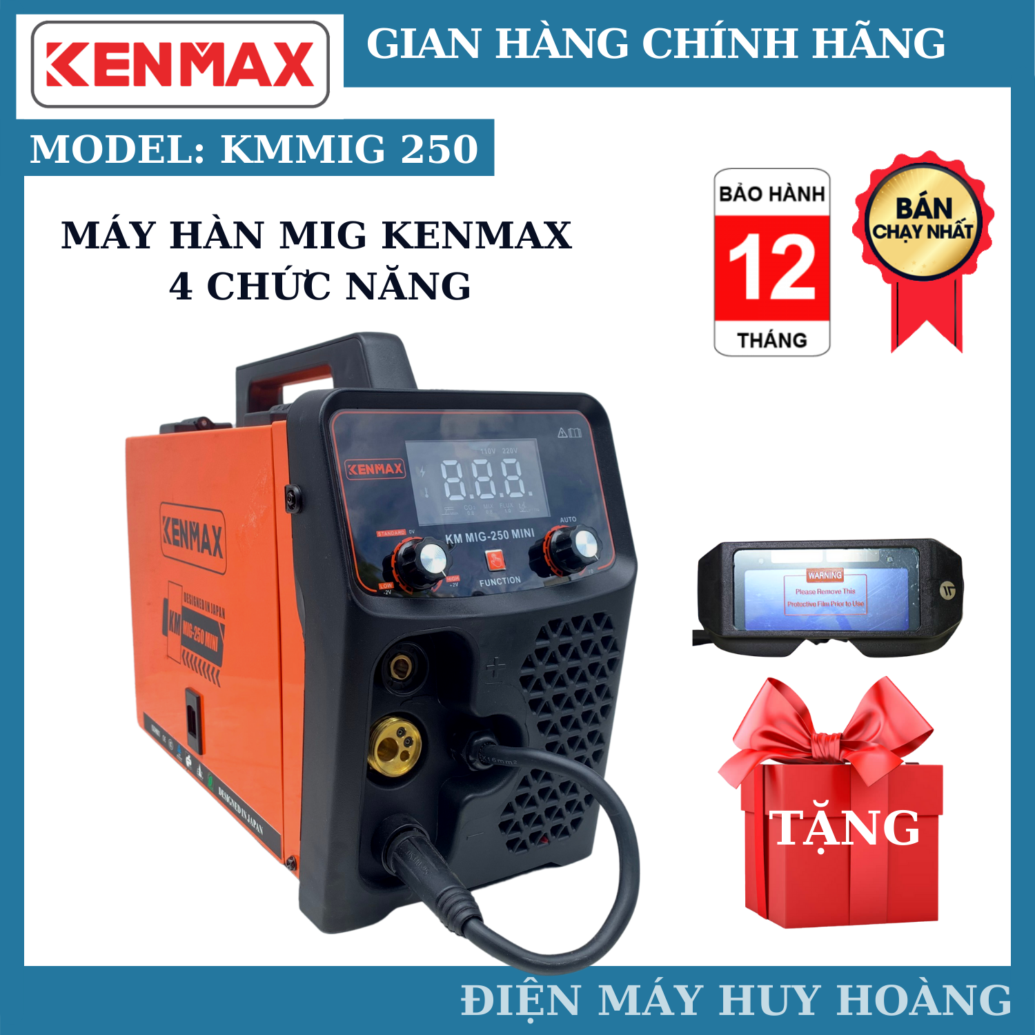 [HCM]Máy hàn Kenmax MIG 250 - 4 Chức năng dùng cuộn dây 5kg