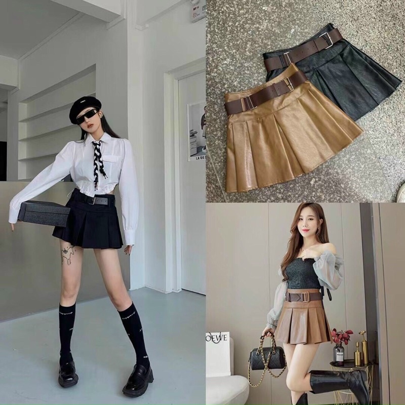 Chân Váy Tennis DA, Chân Váy Xếp Ly Da Dày Xịn Sò, Cá Tính - 8005