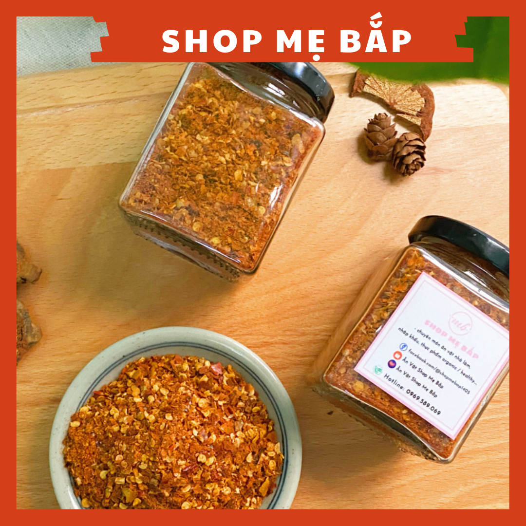 Ớt Vẩy Khô Nguyên Chất Hũ 50g - Ớt Bột Nhà Làm - Shop Mẹ Bắp [Date 2023]