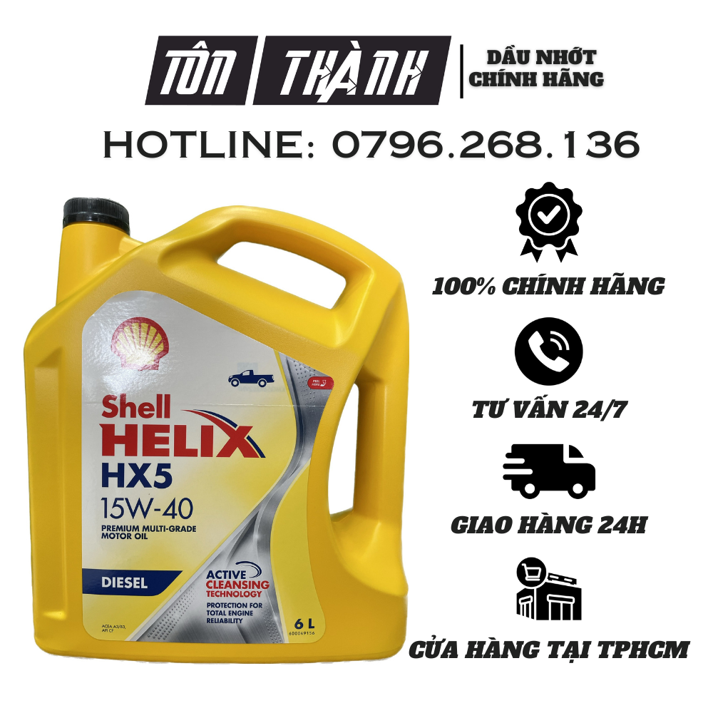 Dầu nhớt shell helix hx5 diesel 15w40 6l