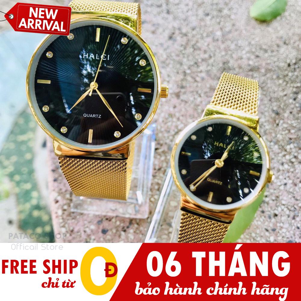 Đồng hồ nam nữ thời trang Halei H61, Dây lưới thép không gỉ, Kháng nước sinh hoạt bền bỉ, Bảo hành 6 tháng