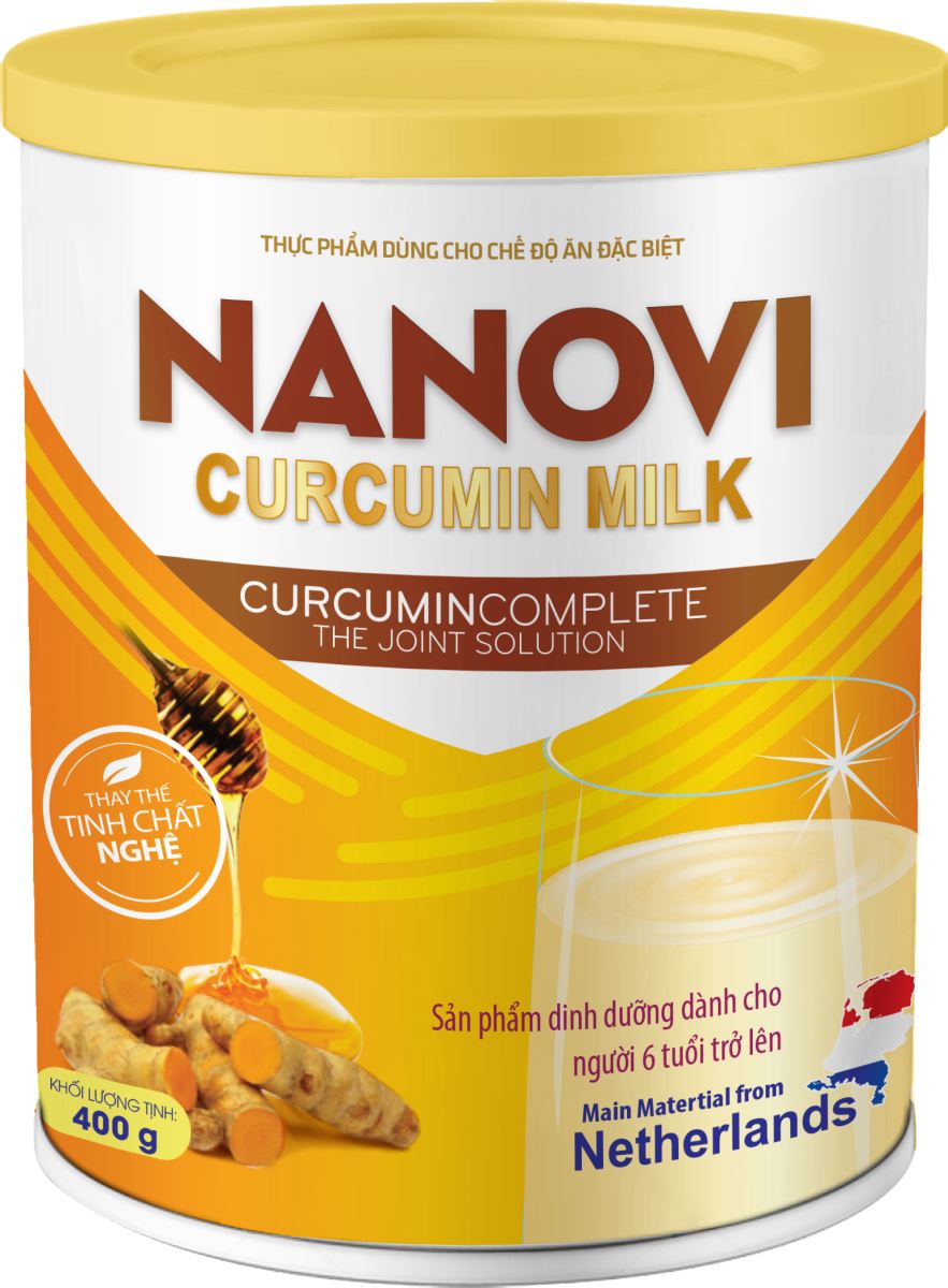 Sữa tinh bột nghệ NANOVI Cucumin Milk 400g tốt cho người bị bệnh dạ dày, suy nhược cơ thể