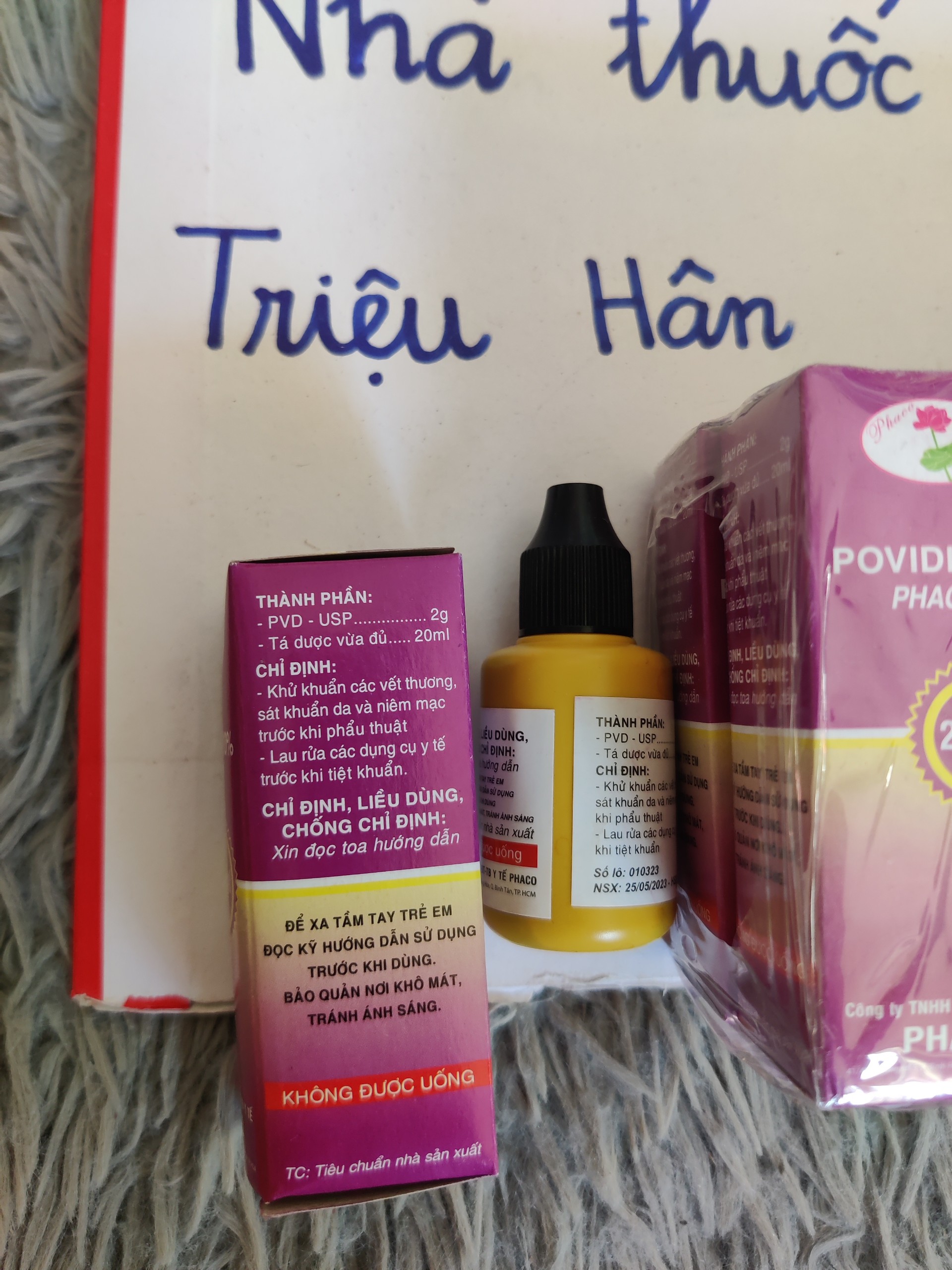 Nước sát khuẩn povidin 10% phaco hỗ trợ làm sạch vết thương,ngăn ngừa nhiễm khuẩn