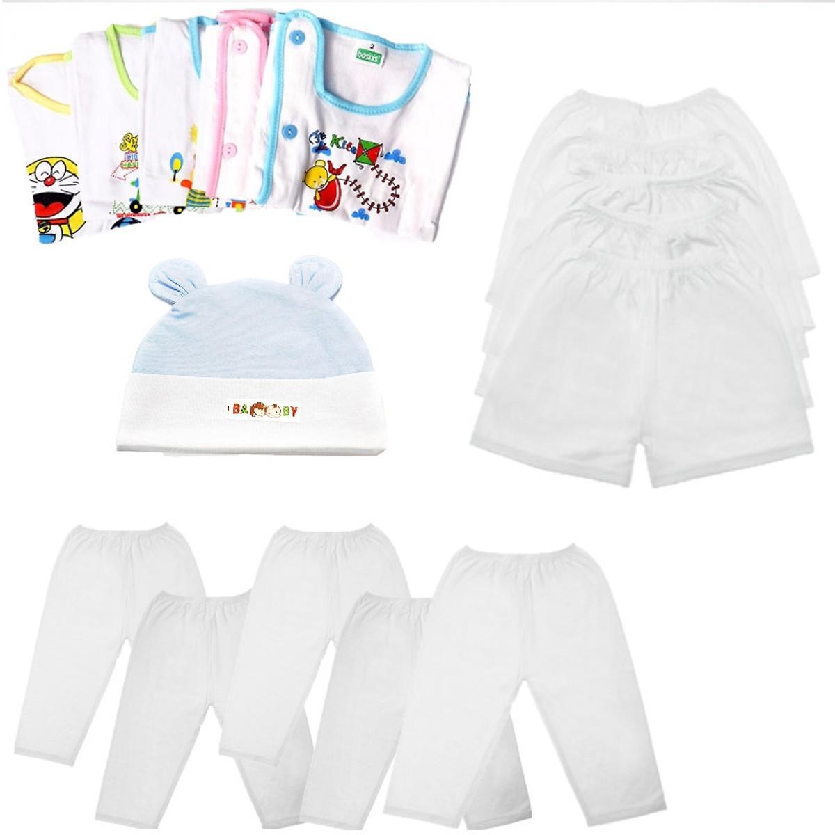 Bộ quần áo cho bé sơ sinh 5 bộ - tặng 1 nón thỏ