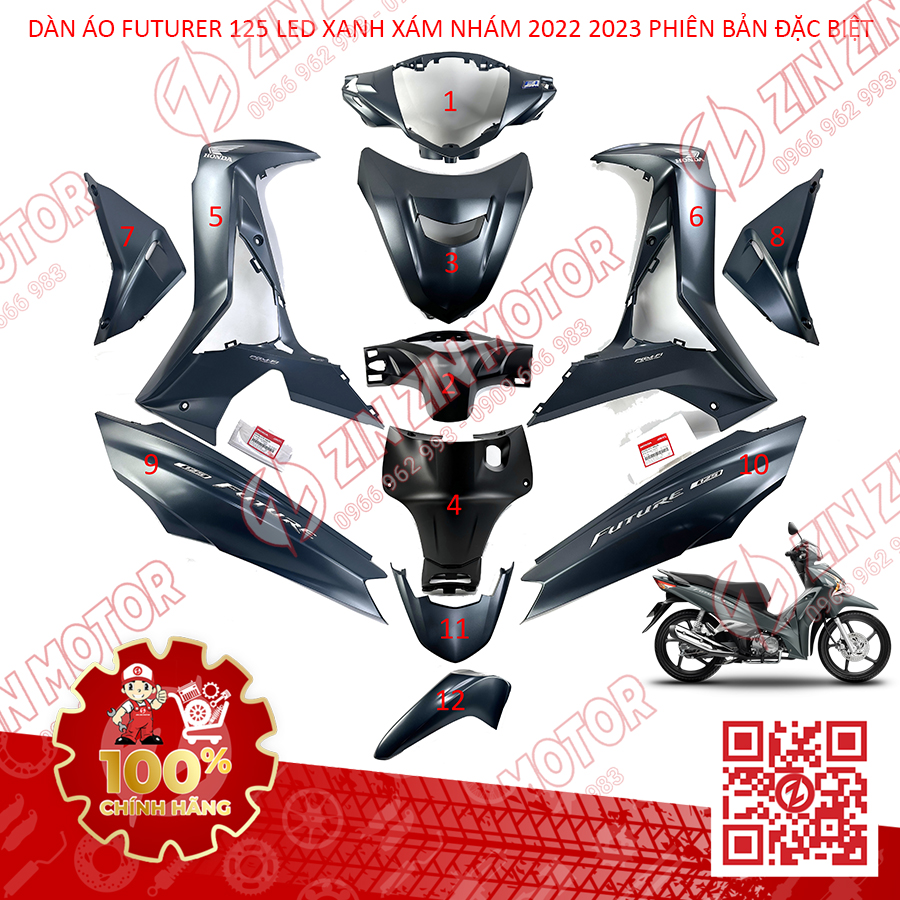 Dàn Áo Future 125 Fi, Xe Future Led Xanh Xám Nhám 2022 2023 Phiên Bản Đặc Biệt - ZZM