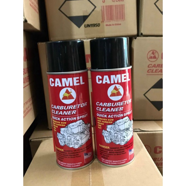 Chai xịt rửa bình xăng con, họng ga, camel, 450g