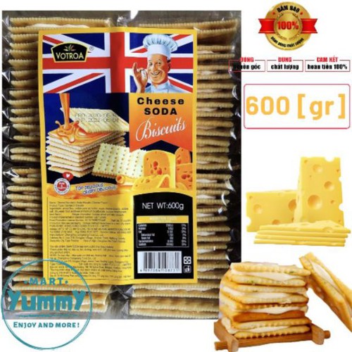 Bánh Quy Soda Kẹp Kem VOTROA Vị Phô Mai - Bánh VOTROA