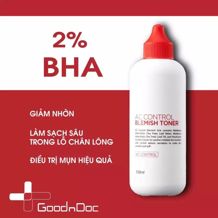 Toner Hàn Quốc cho da mụn nám dầu dưỡng sáng da chống lão hóa Goodndoc AC Control Blemish 180ml