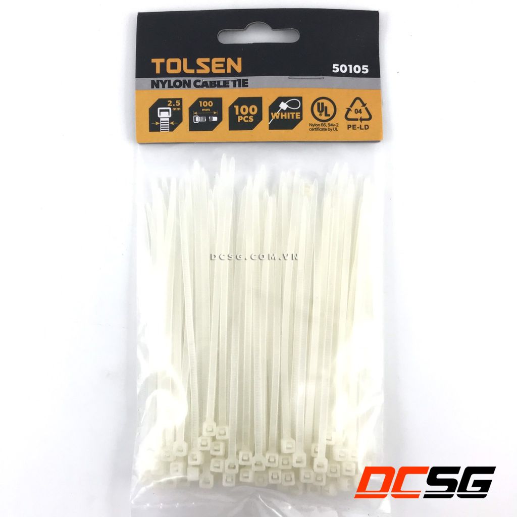 Dây rút trắng 2.5x100mm tolsen 50105