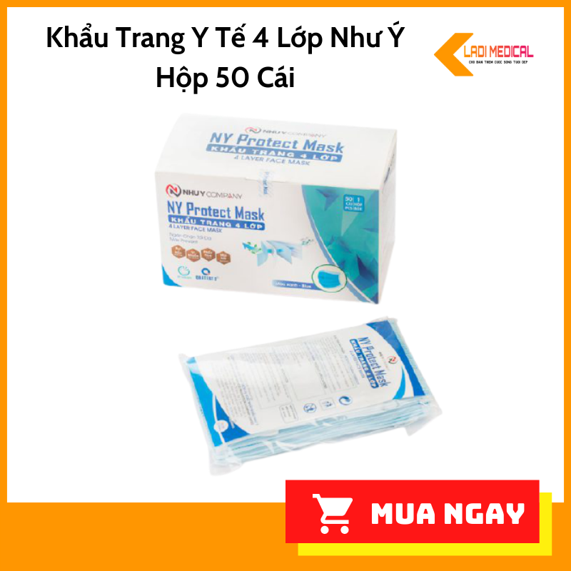 Khẩu trang như ý cao cấp 4 lớp hộp 50 cái