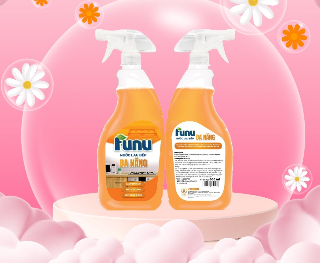 Nước lau bếp đa năng FUNU, sạch dầu mỡ, khử mùi tanh- 600ml