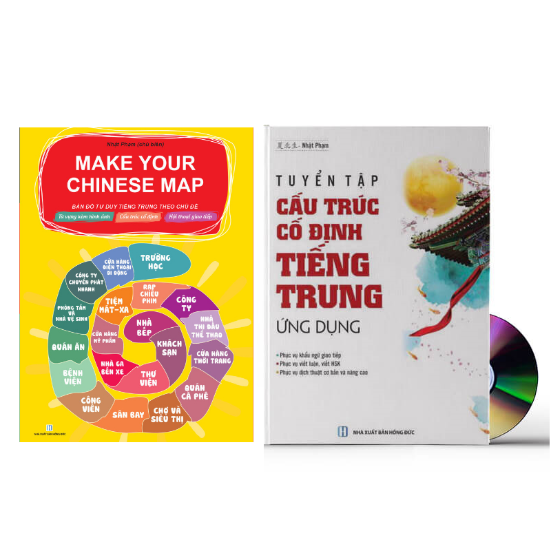 Sách-Combo: Make your chinese map - Phiên bản mới+Tuyển tập Cấu trúc cố định tiếng Trung ứng dụng+ DVD tài liệu