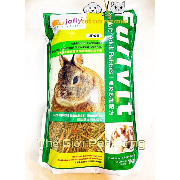 Thức ăn cỏ nén jolly fullvit 1kg - thức ăn thỏ