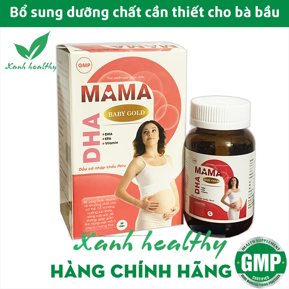 Care Mama Gold - Viên uống bổ sung Omega 3, DHA, EPA và Vitamin tổng hợp cho Bà bầu - Hộp 30 viên