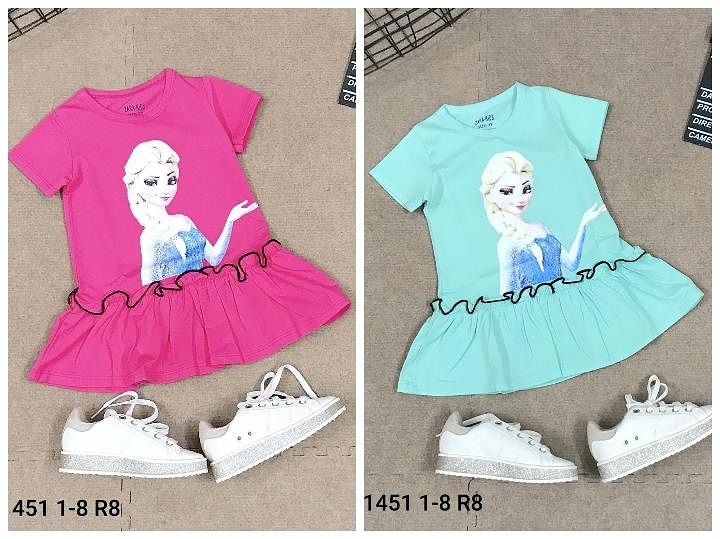 Đầm bé gái vải cotton siêu mát in hình Elsa V20061 size 1-8 tuổi