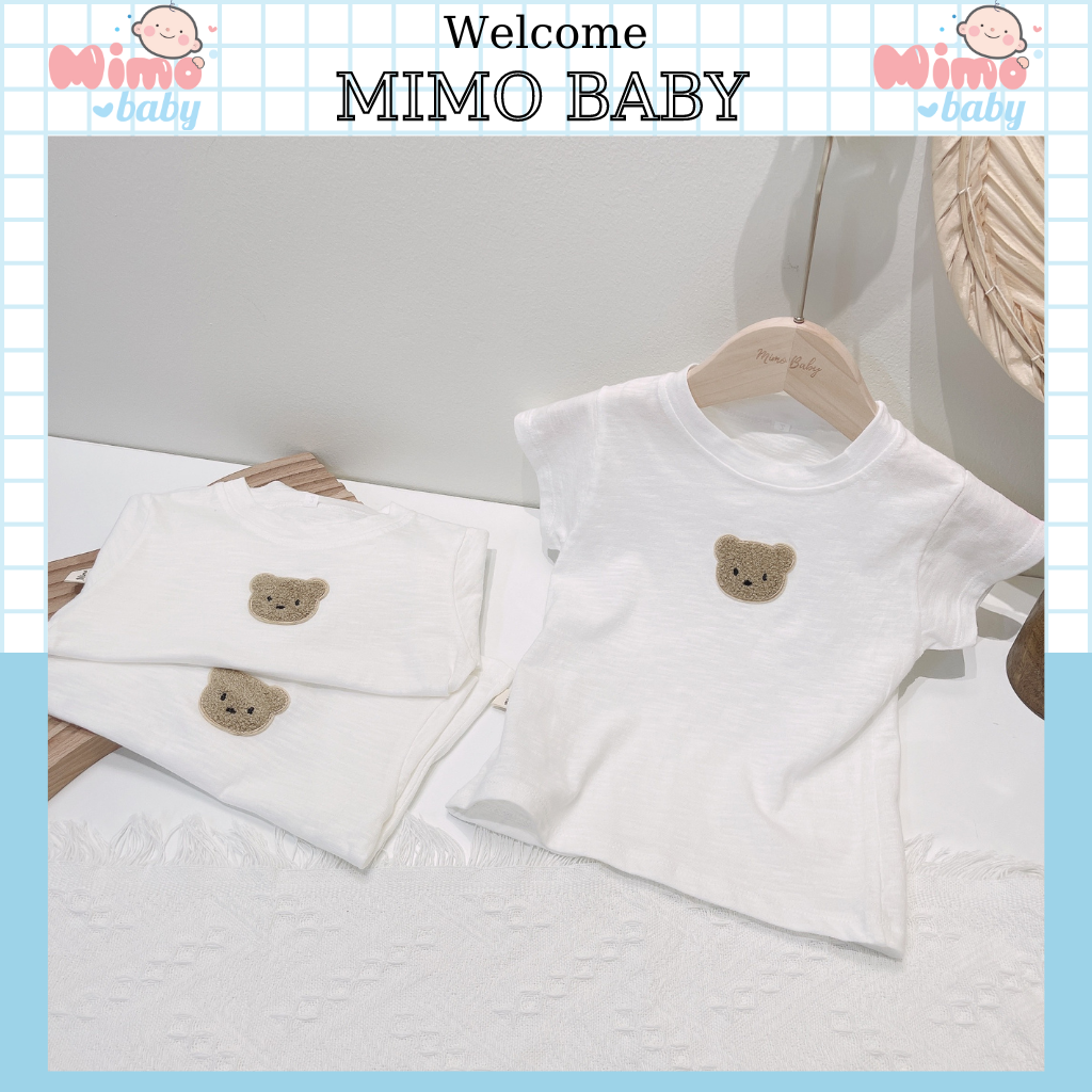 Áo Cotton Dài Tay Đính Gấu Thêu Dễ Thương Cho Bé Qa32 Mimo Baby | Lazada.Vn