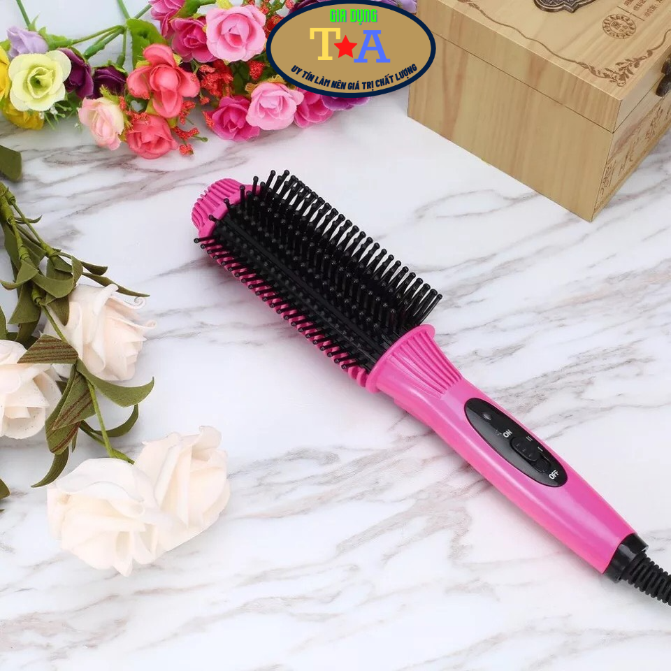 Lược uốn tóc, Máy uốn tóc xoăn Lược Điện NOVA, Lược Điện Uốn Tóc Đa Năng Lược chải phồng tóc, Đồ nghề làm tóc tại nhà