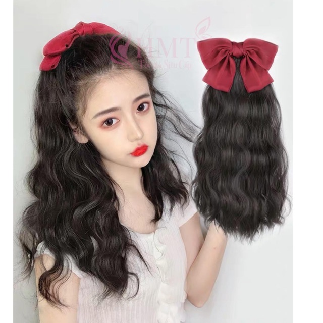 Tóc giả cột xù kèm nơ ❤️FREESHIP❤️ tóc giả cột