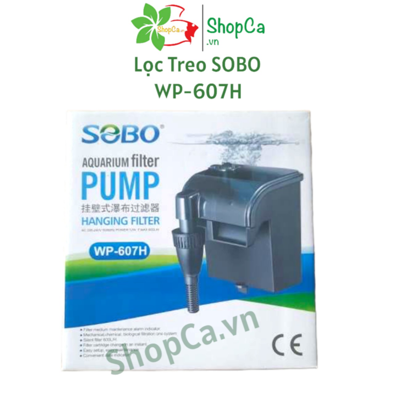 Máy lọc thác hồ cá sobo wp-607h - lọc treo cho bể cá mini