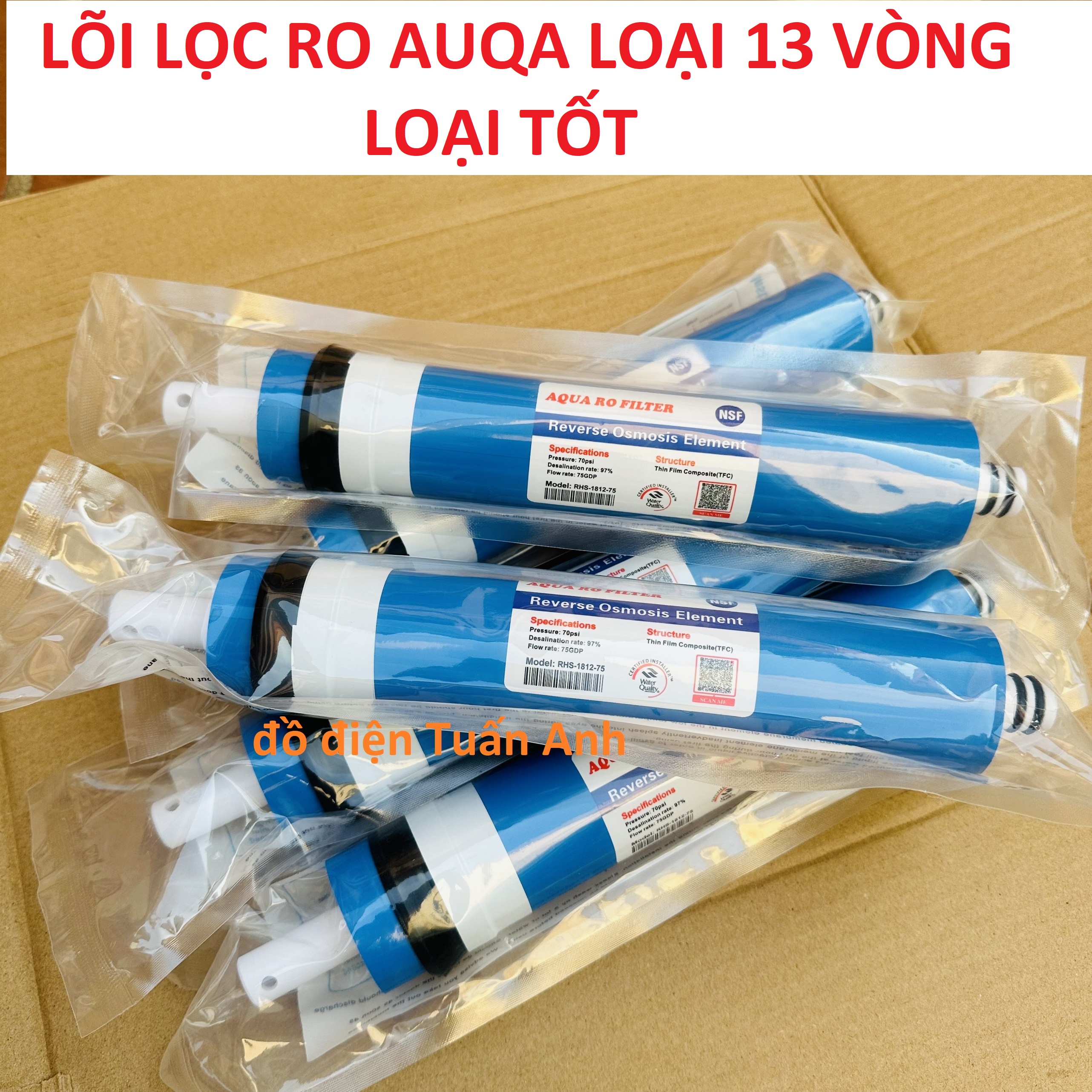 Lõi lọc nước số 4 Màng RO AQUA chính hãng 15l/H, Lõi số 4 aqua loại 13 vòng