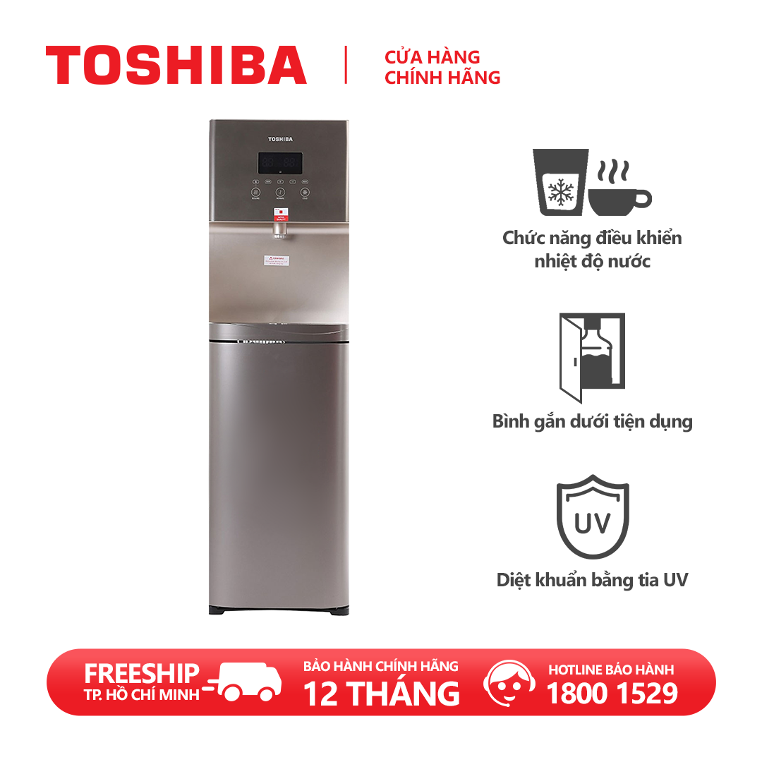 Cây nước nóng lạnh Toshiba RWF-W1830UVBV - Bình gắn dưới - Diệt khuẩn bằng tia UV - Điều khiển cảm ứng - Chỉnh được nhiệt độ nước - Cảm biến ánh sáng, tiết kiệm điện 20% - Hàng chính hãng, bảo hành 12 tháng.