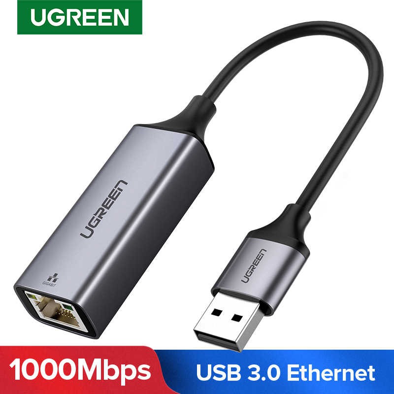 Cáp chuyển đổi usb 3.0 to lan cao cấp ugreen 50922 tốc độ đường truyền gigabit 10/100/1000mbps chính hãng