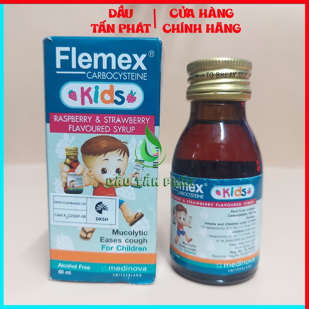 Siro giảm ho long đờm flemex kids 60ml thái lan