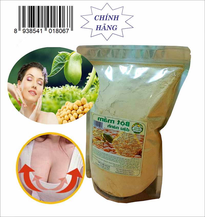 500G Bột mầm đậu nành (Tăng kích cỡ vòng 1) - Mẫu túi Zip.