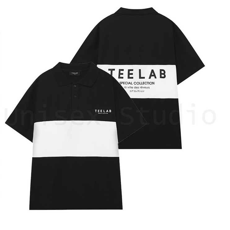 Áo polo Unisex nam nữ phối ngang chát cotton su
