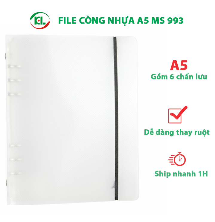 File còng nhựa A5 KLong khoa học và tiện lợi - MS993-VPP KLONG