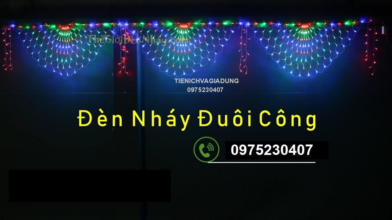 Đèn led lưới đuôi công dài 3m bóng LED siêu đẹp, Đèn mành hình đuôi công trang trí HOT 2021