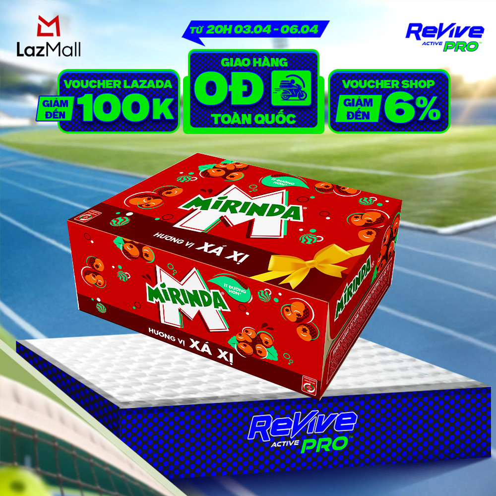 [SALE 4.4] Thùng Nước Ngọt Giải Khát Có Gaz Mirinda Xá Xị (320ml/lon)