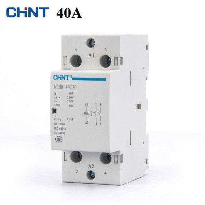 Khởi động từ 2P 25A chint - Contactor - công suất lớn NCH8 25A-40A/220V - econew