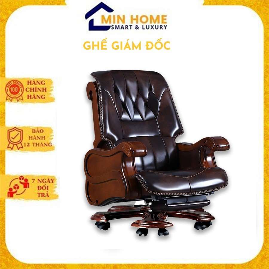 Ghế giám đốc massage, ghế văn phòng xoay chủ tịch, ghế massage ngả lưng giám đốc bọc da bò đệm bọt biển cao cấp