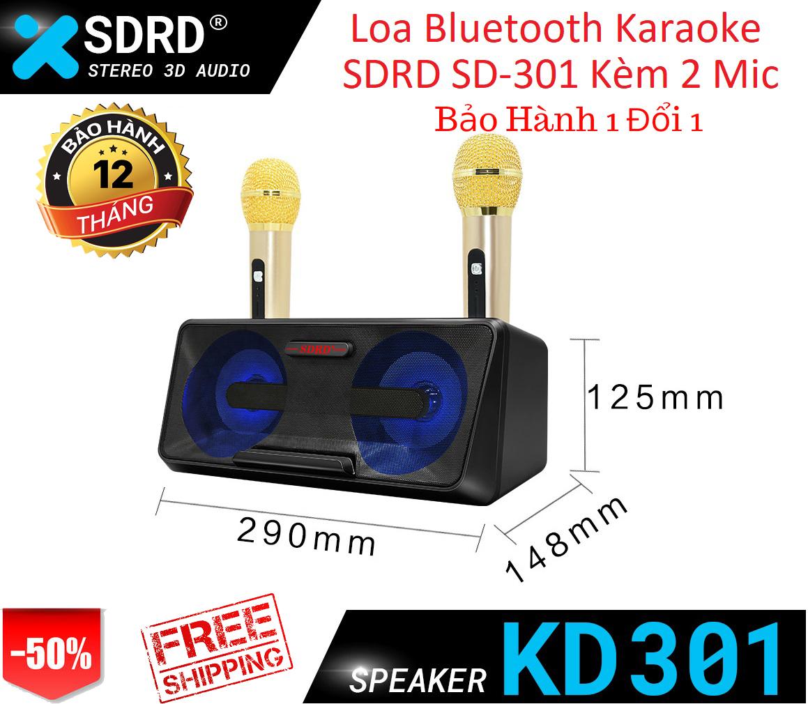 Bộ Loa Mic Bluetooth Hát Karaoke 2 Mic Không Dây SD301, Loa Karaoke Mini, Hàng Nhập Khẩu, Chất Lượng Cao - BẢO HÀNH 12 THÁNG